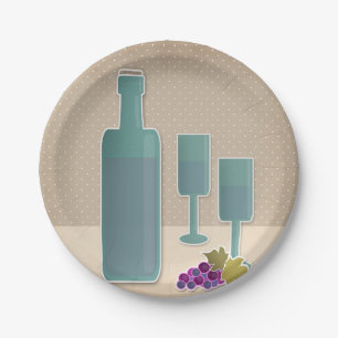 Assiettes En Carton Grunge beige rétro Verres à vin vintage pôle à rai