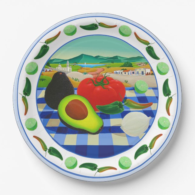 Assiettes En Carton Guacamole (Devant)