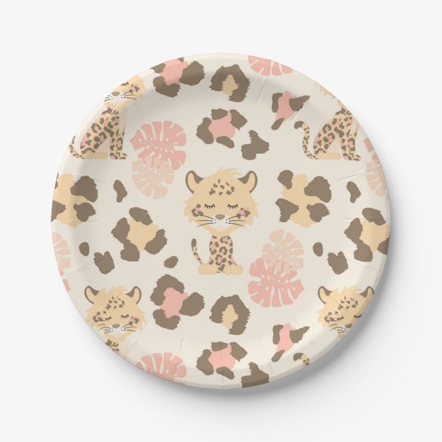 Assiettes En Carton Guépard  (Devant)