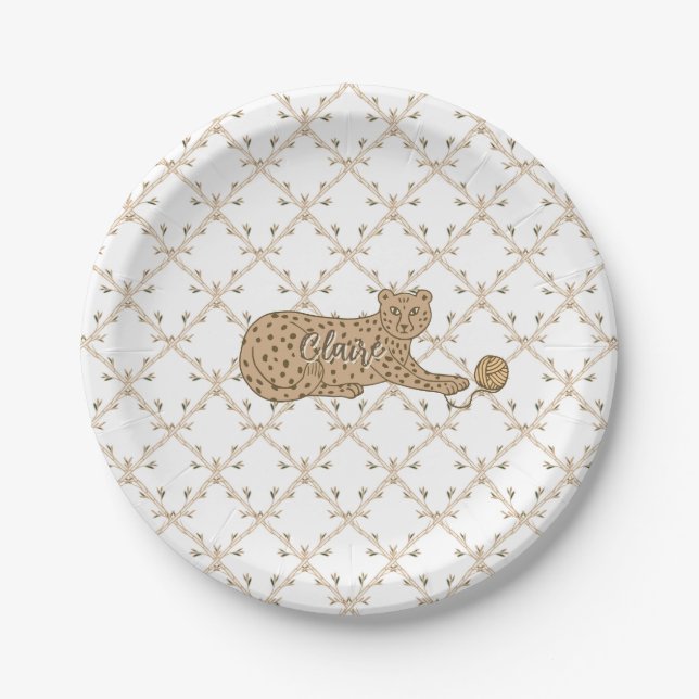 Assiettes En Carton Guépard et bambou (Devant)