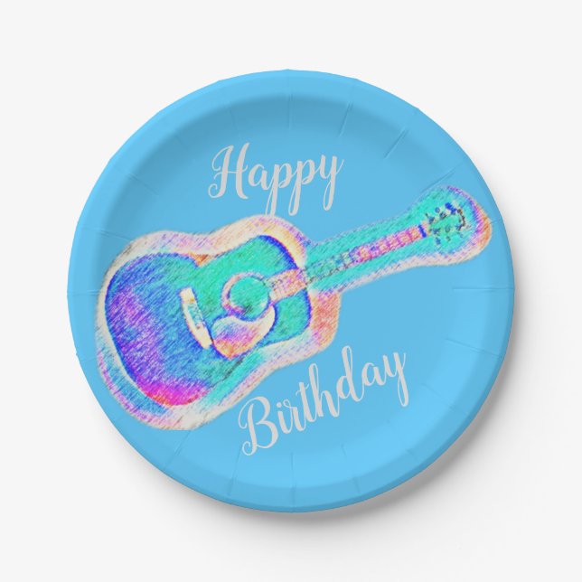 ASSIETTES EN CARTON GUITAR (Devant)