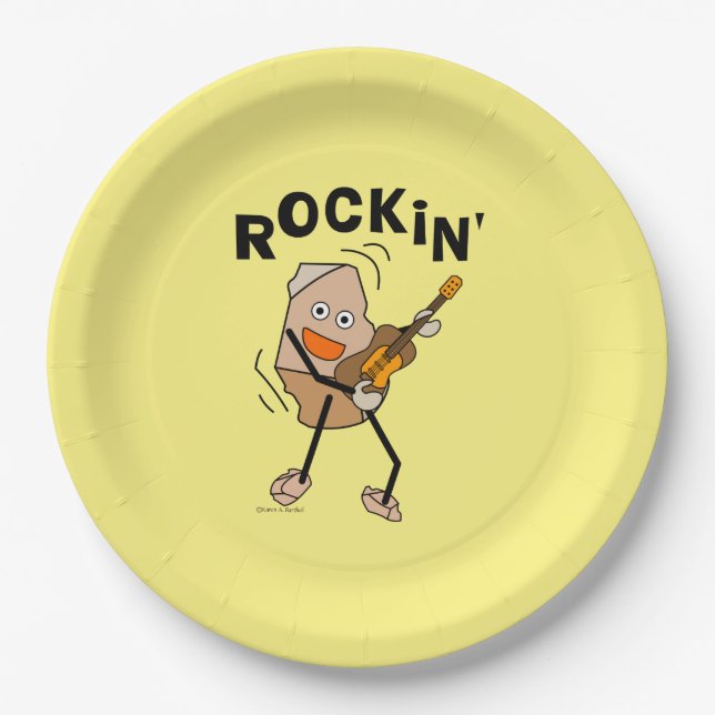 Assiettes En Carton Guitare des Rocheuses Blanches (Devant)