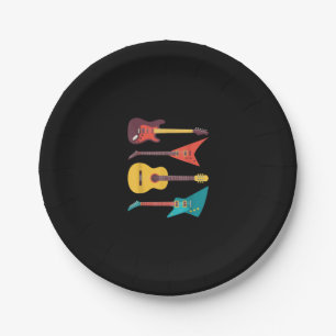 Assiettes En Carton Guitare Électrique Et Guitare Acoustique