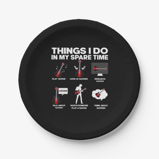 Assiettes En Carton Guitare Guitariste Addicité Musique Guitariste Ann (Devant)