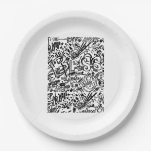 Assiettes En Carton Guitare Lover Cadeau Motif de guitare