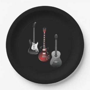 Assiettes En Carton Guitares Électriques Cool pour les Amateurs de Mus