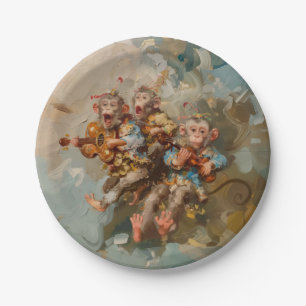Assiettes En Carton Guitares - Plaques de papier rond