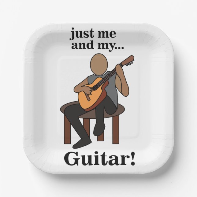 Assiettes En Carton Guitarist Guitar Player Musical Party (Recto)