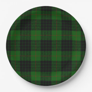 Assiettes En Carton Gunn tartan vert noir plaid