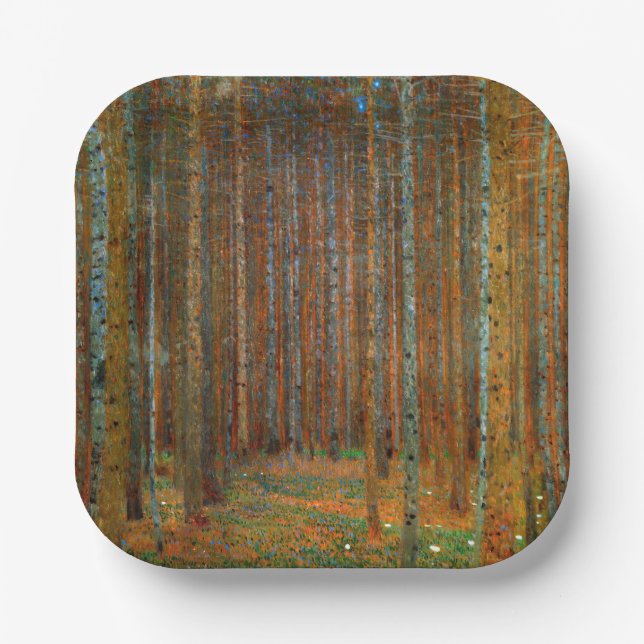 Assiettes En Carton Gustav Klimt - Forêt de pins de Tannenwald (Recto)