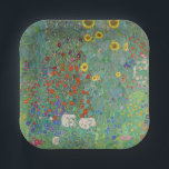 Assiettes En Carton Gustav Klimt - Jardin de campagne avec tournesols<br><div class="desc">Jardin de campagne avec des tournesols / Jardin de ferme avec des tournesols - Gustav Klimt en 1905-1906</div>
