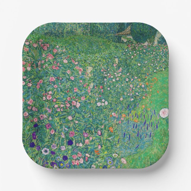 Assiettes En Carton Gustav Klimt - Paysage du jardin italien (Recto)