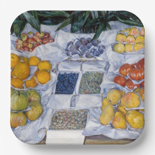Assiettes En Carton Gustave Caillebotte - Fruits présentés sur un socl (Recto)