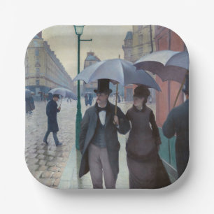 Assiettes En Carton Gustave Caillebotte - Rue de Paris ; Temps de plui