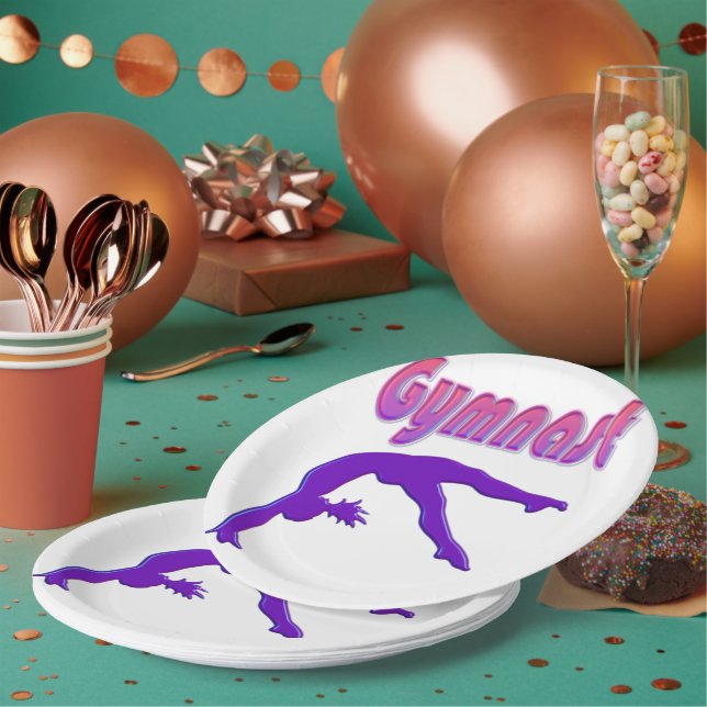 Assiettes En Carton Gymnaste Power Tumbling Purple Metallen (Multi)