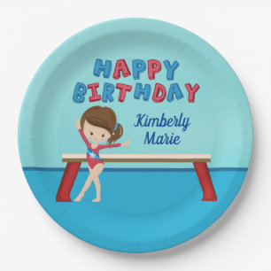 Assiettes En Carton Gymnastique Anniversaire Fête Cute Personnalisé En