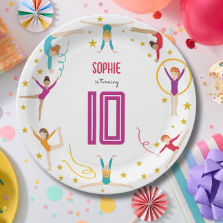 Assiettes En Carton Gymnastique et acrobatie sport fille anniversaire