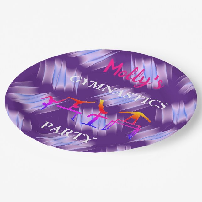 Assiettes En Carton Gymnastique Filles Anniversaire Jeu personnalisé d (Angle)