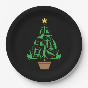 Assiettes En Carton Gymnastique Masculine Sapin de Noël