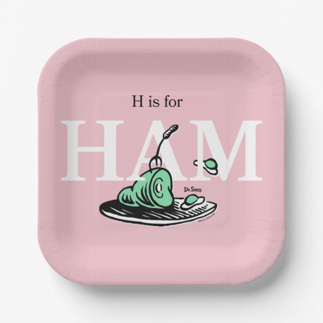 Assiettes En Carton "H pour JAMBON" | Conception de l'alphabet (Recto)