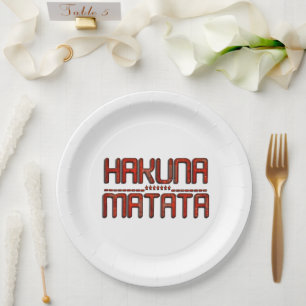 Assiettes En Carton Hakuna Matata en rouge avec étoiles Techno Design