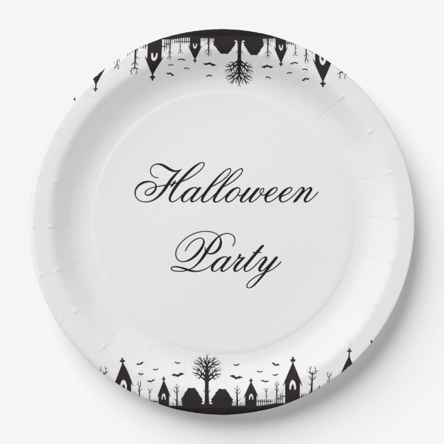 Assiettes En Carton Halloween (Devant)