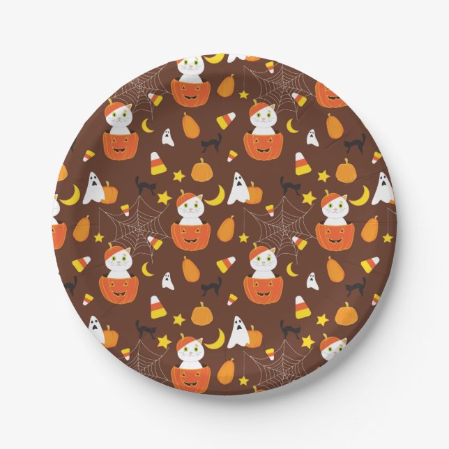 Assiettes En Carton Halloween (Devant)