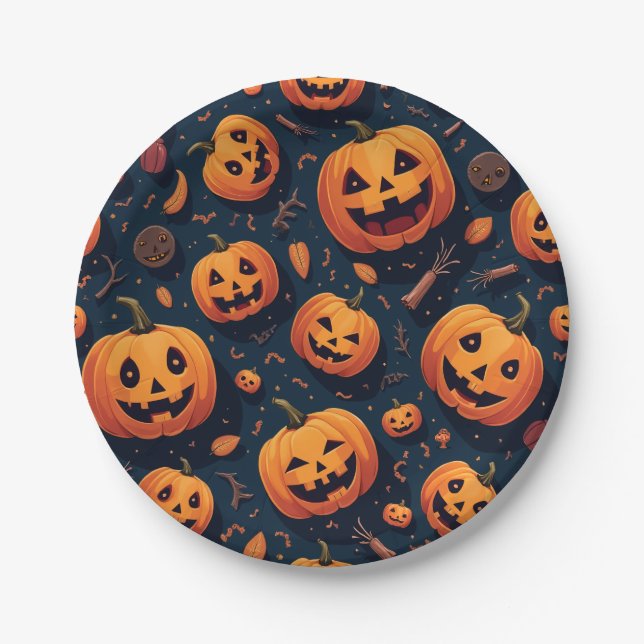 Assiettes En Carton Halloween (Devant)