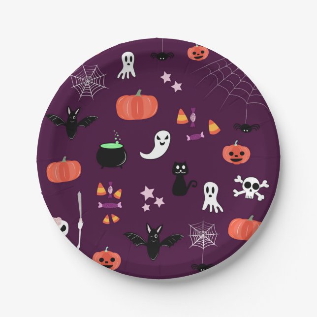 Assiettes En Carton Halloween (Devant)