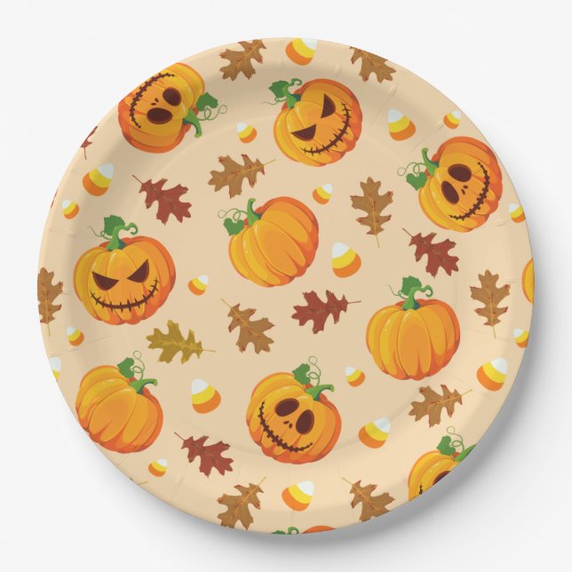 Assiettes En Carton Halloween (Devant)
