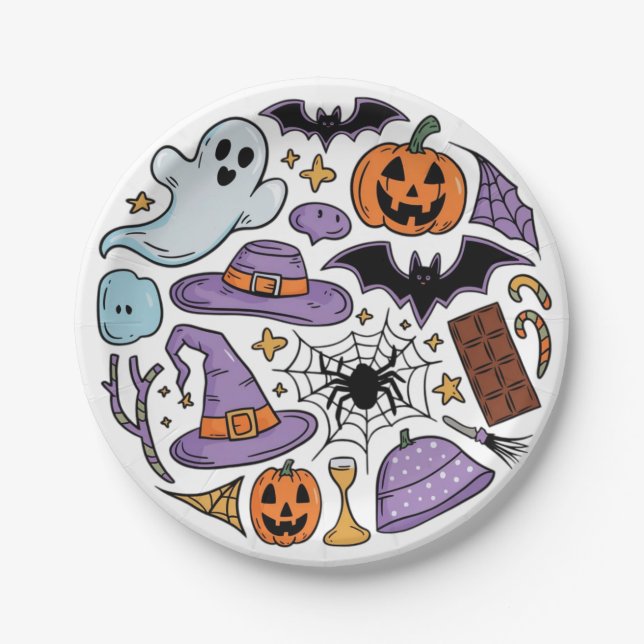 Assiettes En Carton Halloween 2024 (Devant)
