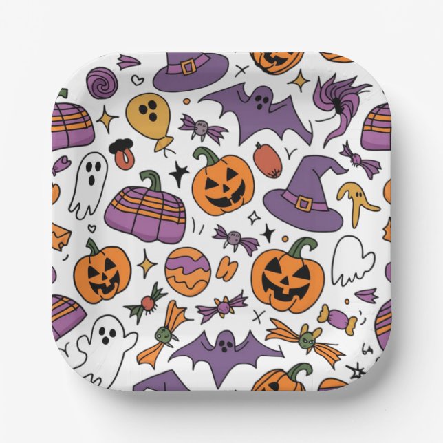 Assiettes En Carton Halloween 2024 (Recto)