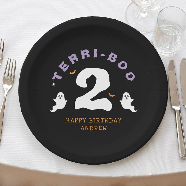 Assiettes En Carton Halloween 2e anniversaire Terri-Boo Twos Ghost got (Halloween 2nd Birthday Terri-Boo Twos Ghost Gothic Paper Plates
)