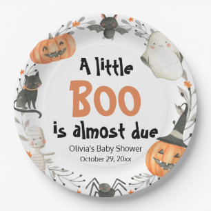 Assiettes En Carton Halloween A Little Boo est presque dû Baby shower