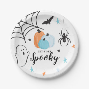 Assiettes En Carton Halloween Anniversaire Effrayant Citrouilles Bleue