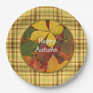 Assiettes En Carton Halloween Automne Feuilles de papier de fête Plaqu