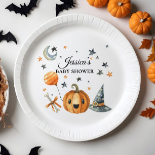 Assiettes En Carton Halloween Baby shower Little Boo