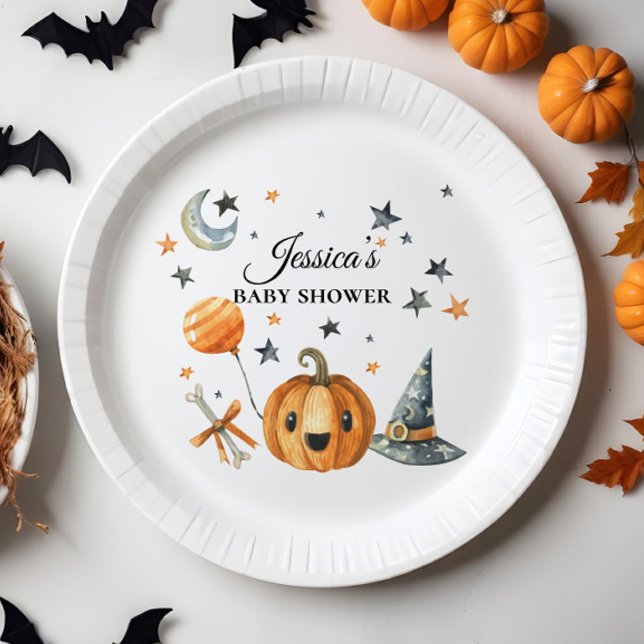 Assiettes En Carton Halloween Baby shower Little Boo (Créateur téléchargé)