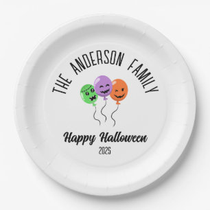 Assiettes En Carton Halloween Balloons Citrouilles effrayants Nom pers