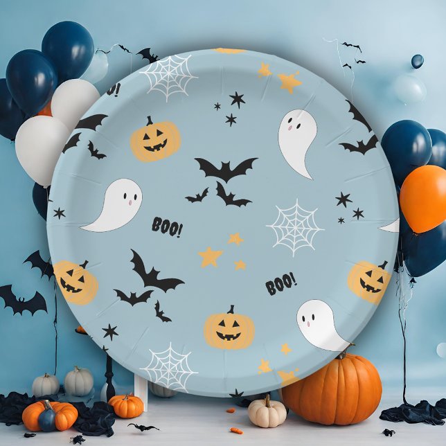 Assiettes En Carton Halloween bleu (Créateur téléchargé)