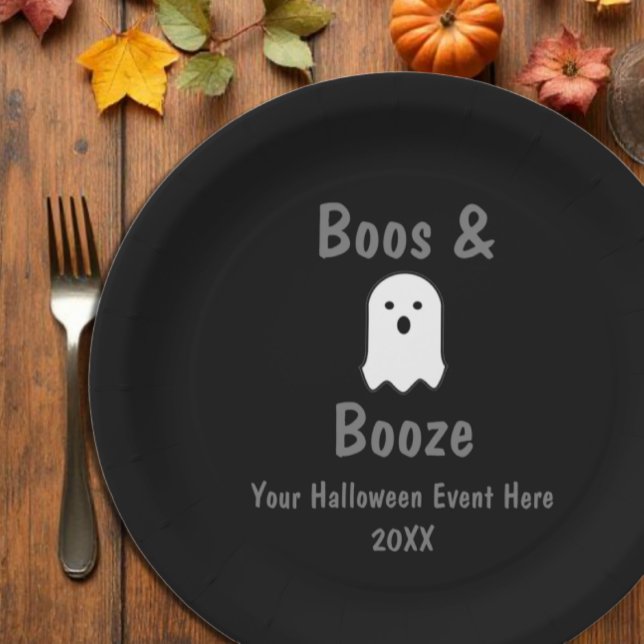 Assiettes En Carton Halloween Boos et Booze (Créateur téléchargé)