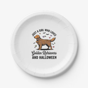 Assiettes En Carton Halloween Chienne Maman Rétro Golden Retriever Fil