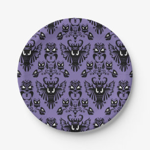 Assiettes En Carton Halloween Chouettes Noir et Violet Jeu d'yeux Wick
