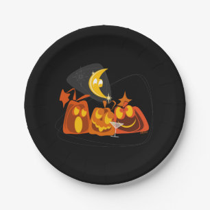 Assiettes En Carton Halloween Citrouille moderne du Moyen-siècle