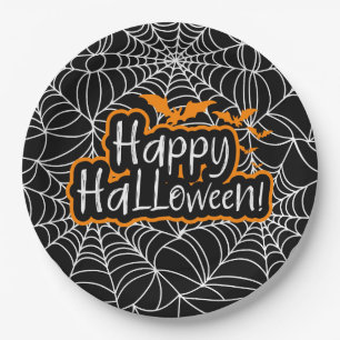 Assiettes En Carton Halloween Cobwebs