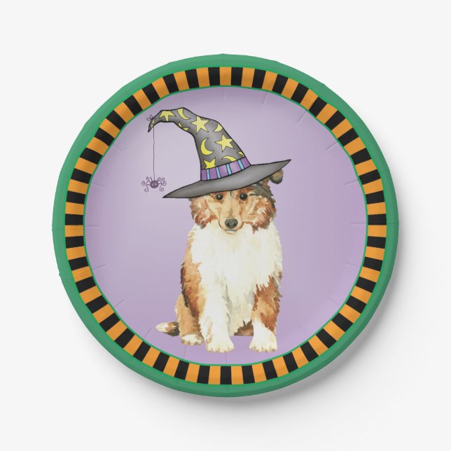 Assiettes En Carton Halloween Collie (Devant)