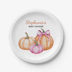 Assiettes En Carton Halloween Coquette Bow Citrouille Baby shower Éffr