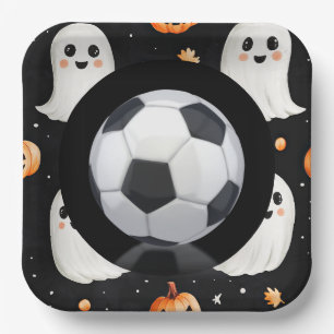 Assiettes En Carton Halloween de football thème avec balle