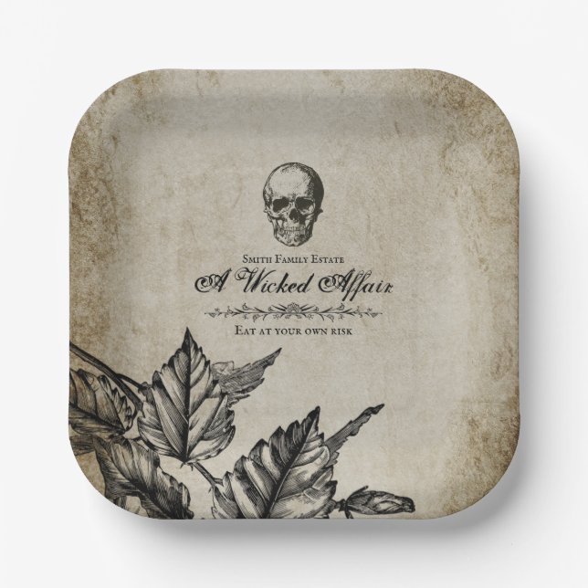 Assiettes En Carton Halloween de l'affaire Wicked - Personnalisation V (Recto)