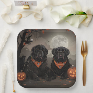 Assiettes En Carton Halloween de Terre-Neuve Éffrayant